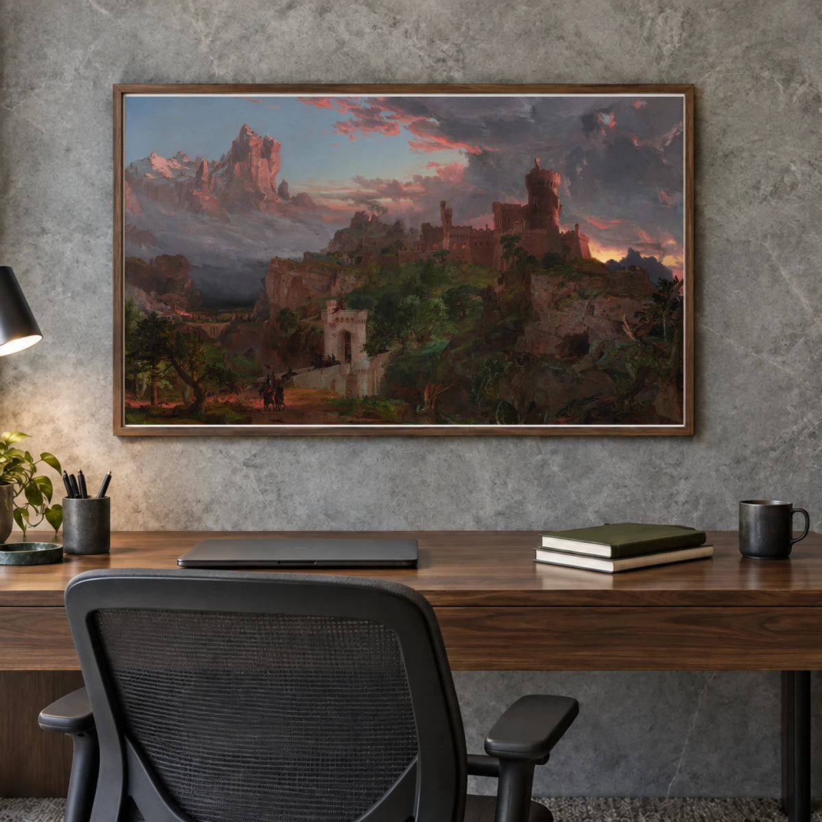 The Spirit Of War 1978.12.1 — Famous Paintings shown in a styled interior
