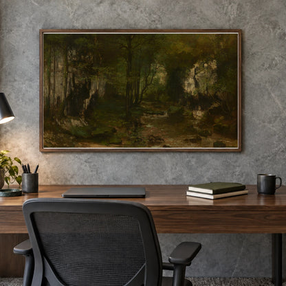 The Stream (le Ruisseau Du Puits Noir Vallee De La Loue) 1943.15.2 — Famous Paintings shown in a styled interior