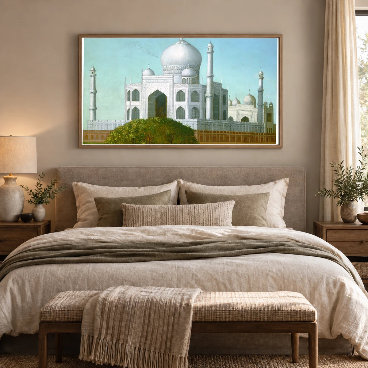 The Taj Mahal 1978.80.3 — Famous Paintings shown in a styled interior