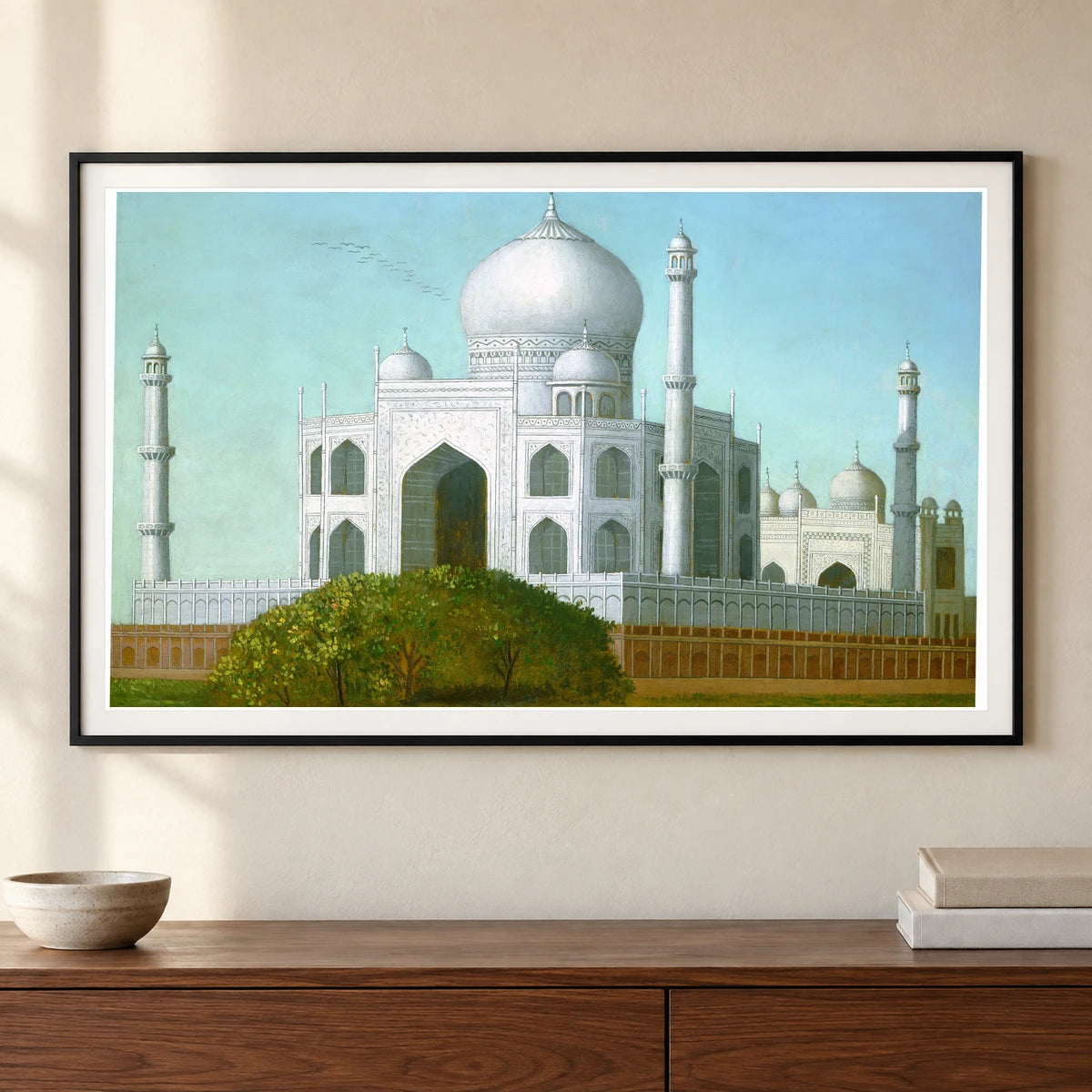 The Taj Mahal 1978.80.3 — Famous Paintings shown in a styled interior