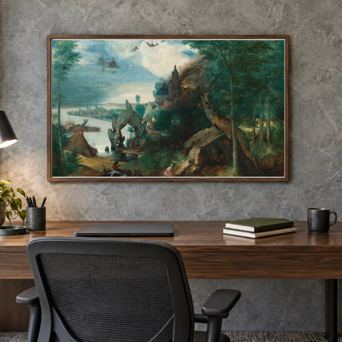 The Temptation Of Saint Anthony 1952.2.19 — Famous Paintings shown in a styled interior
