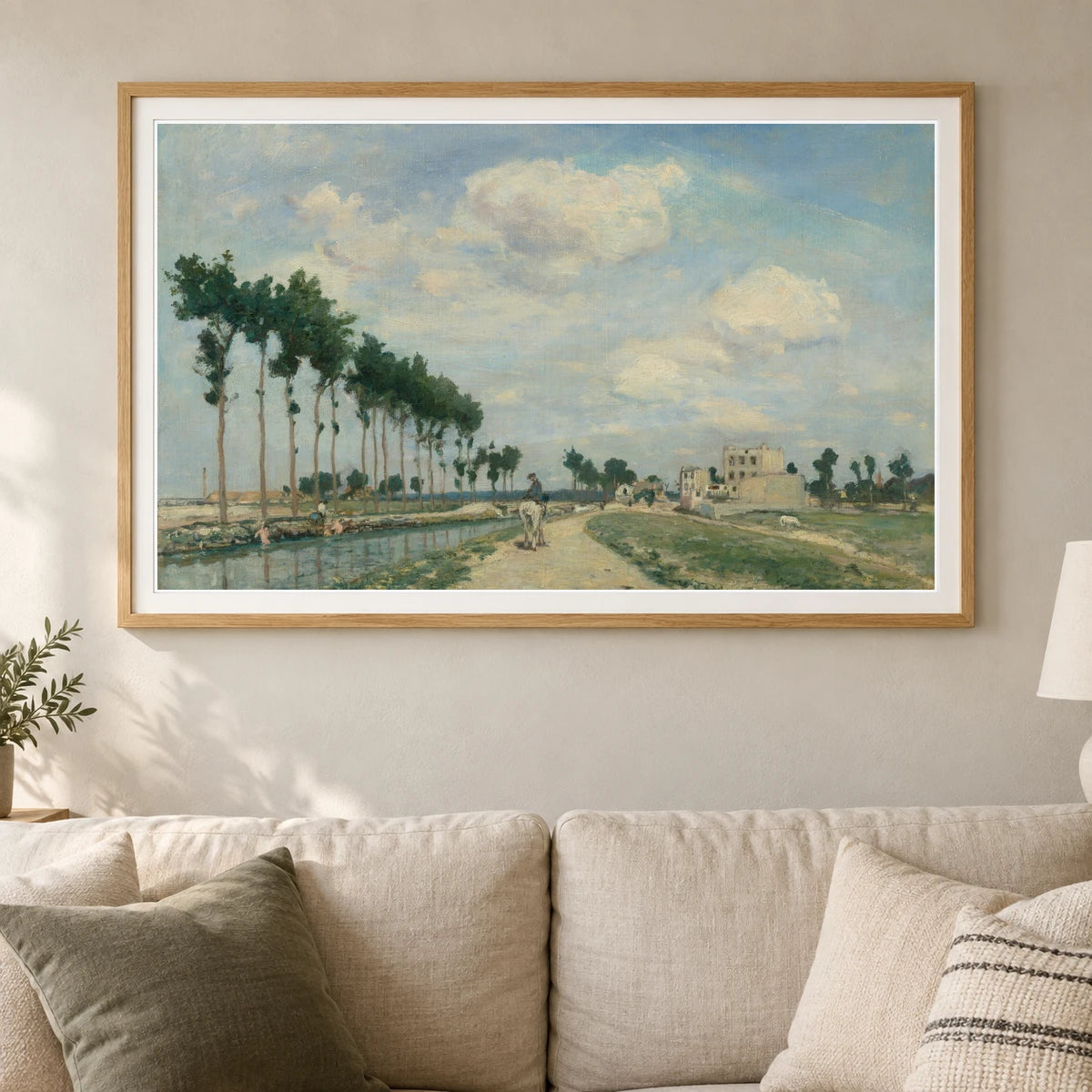 The Towpath 2006.128.22 — Famous Paintings shown in a styled interior