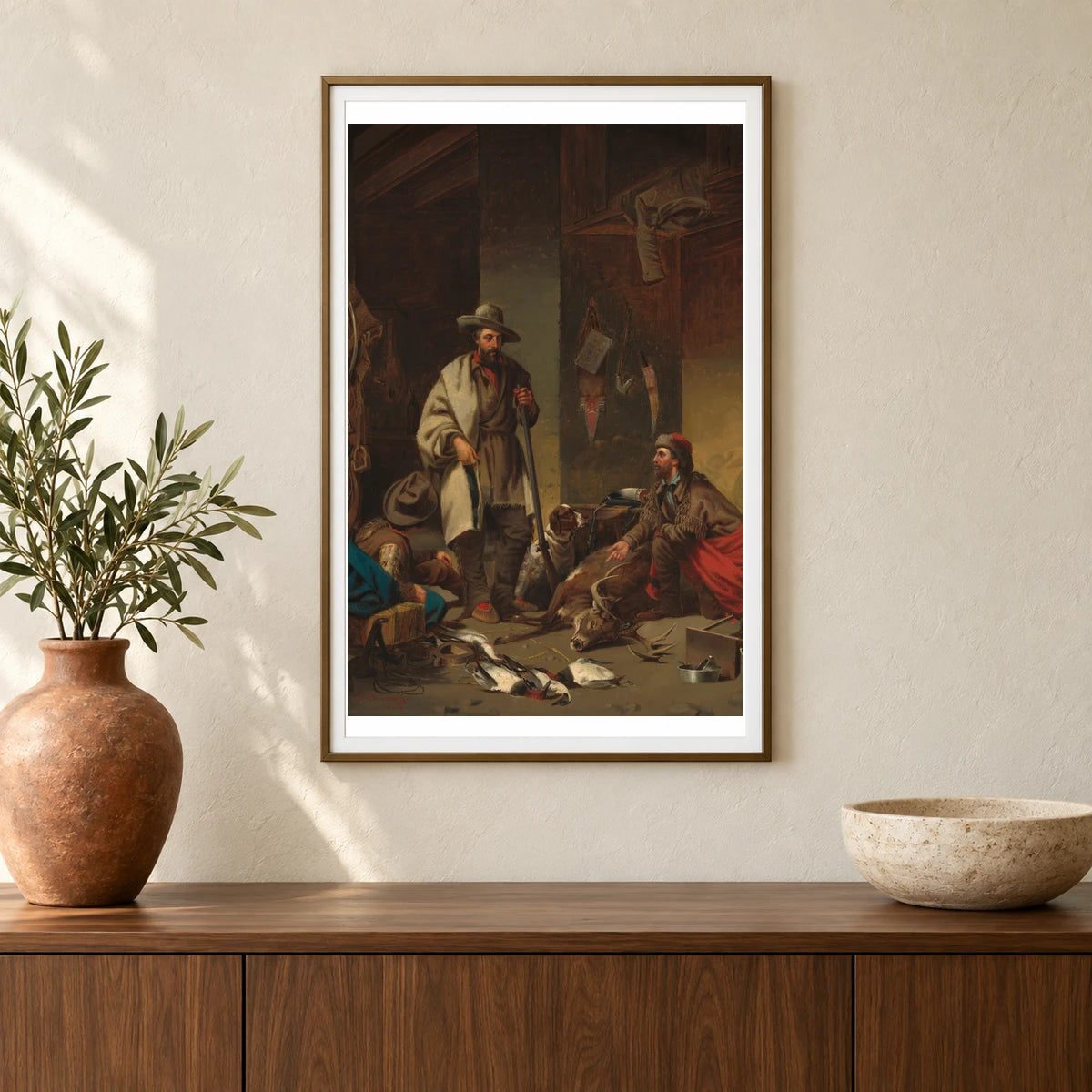The Trapper S Cabin 2014.79.44 — Famous Paintings shown in a styled interior
