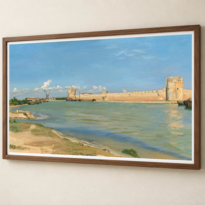 The Western Ramparts At Aigues Mortes 1985.64.1 — Famous Paintings famous paintings print by SaamCrafts