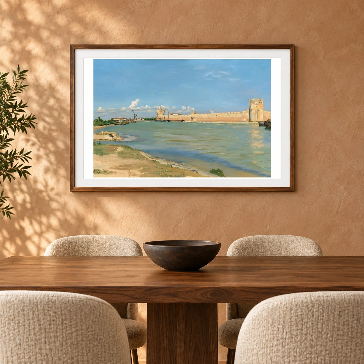 The Western Ramparts At Aigues Mortes 1985.64.1 — Famous Paintings shown in a styled interior