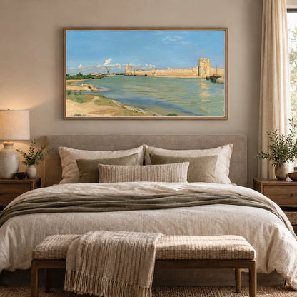 The Western Ramparts At Aigues Mortes 1985.64.1 — Famous Paintings shown in a styled interior