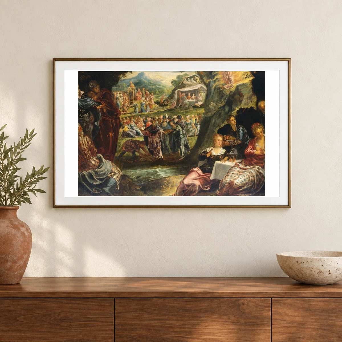 The Worship Of The Golden Calf 1939.1.180 — Famous Paintings shown in a styled interior