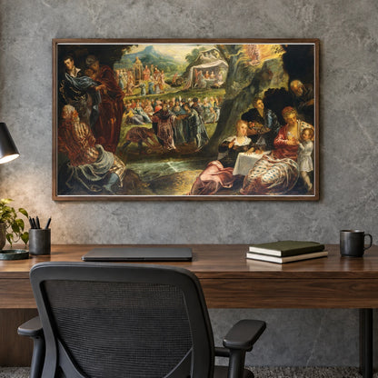 The Worship Of The Golden Calf 1939.1.180 — Famous Paintings shown in a styled interior
