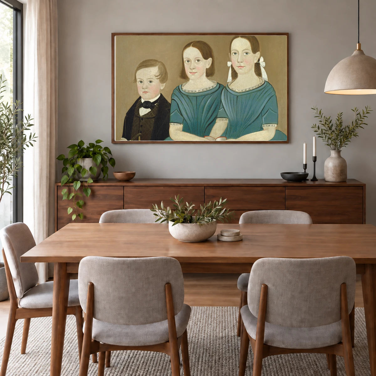 The Younger Generation 1966.13.5 — Famous Paintings shown in a styled interior