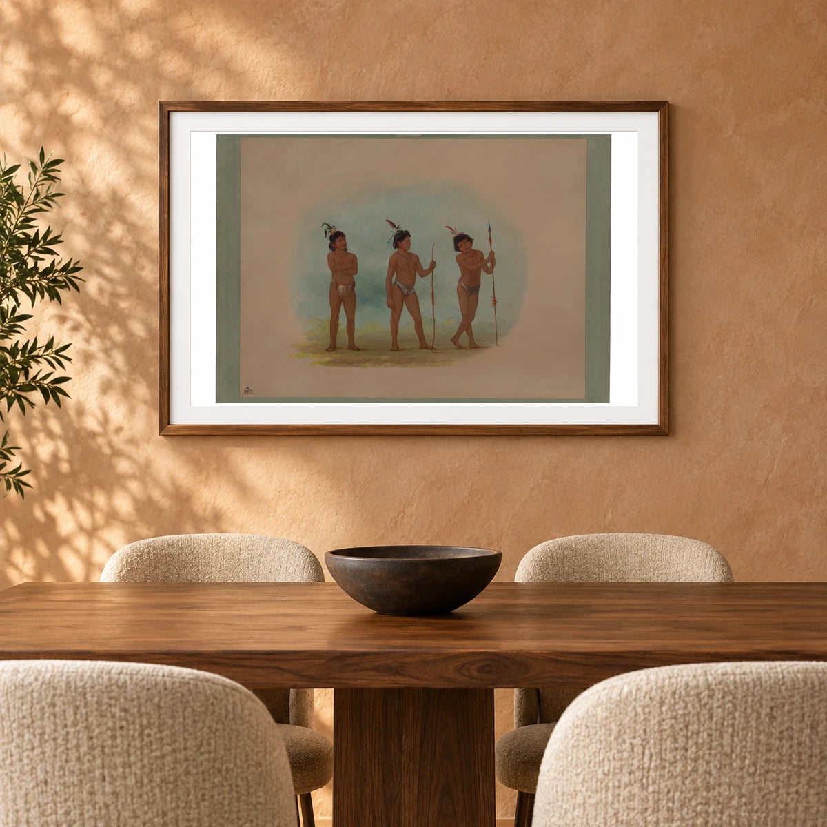Three Auca Children 1965.16.250 — Famous Paintings shown in a styled interior
