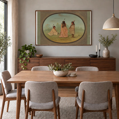 Three Blackfoot Men 1965.16.29 — Famous Paintings shown in a styled interior