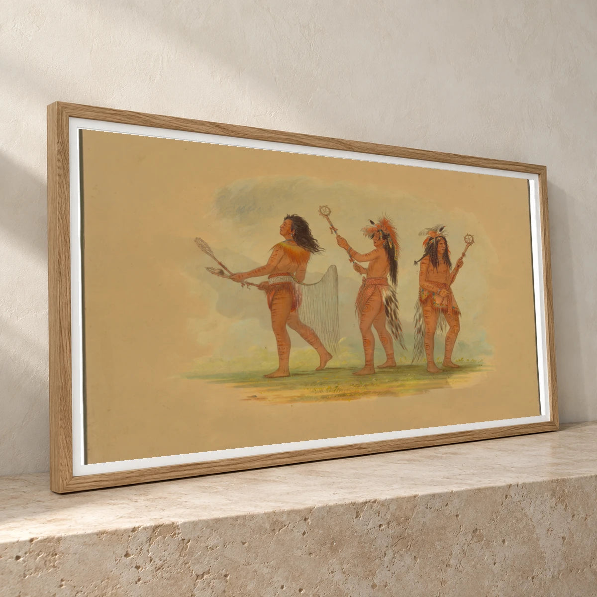 Three Celebrated Ball Players Choctaw, Sioux And Ojibbeway 1965.16.127 — Famous Paintings famous paintings print by SaamCrafts