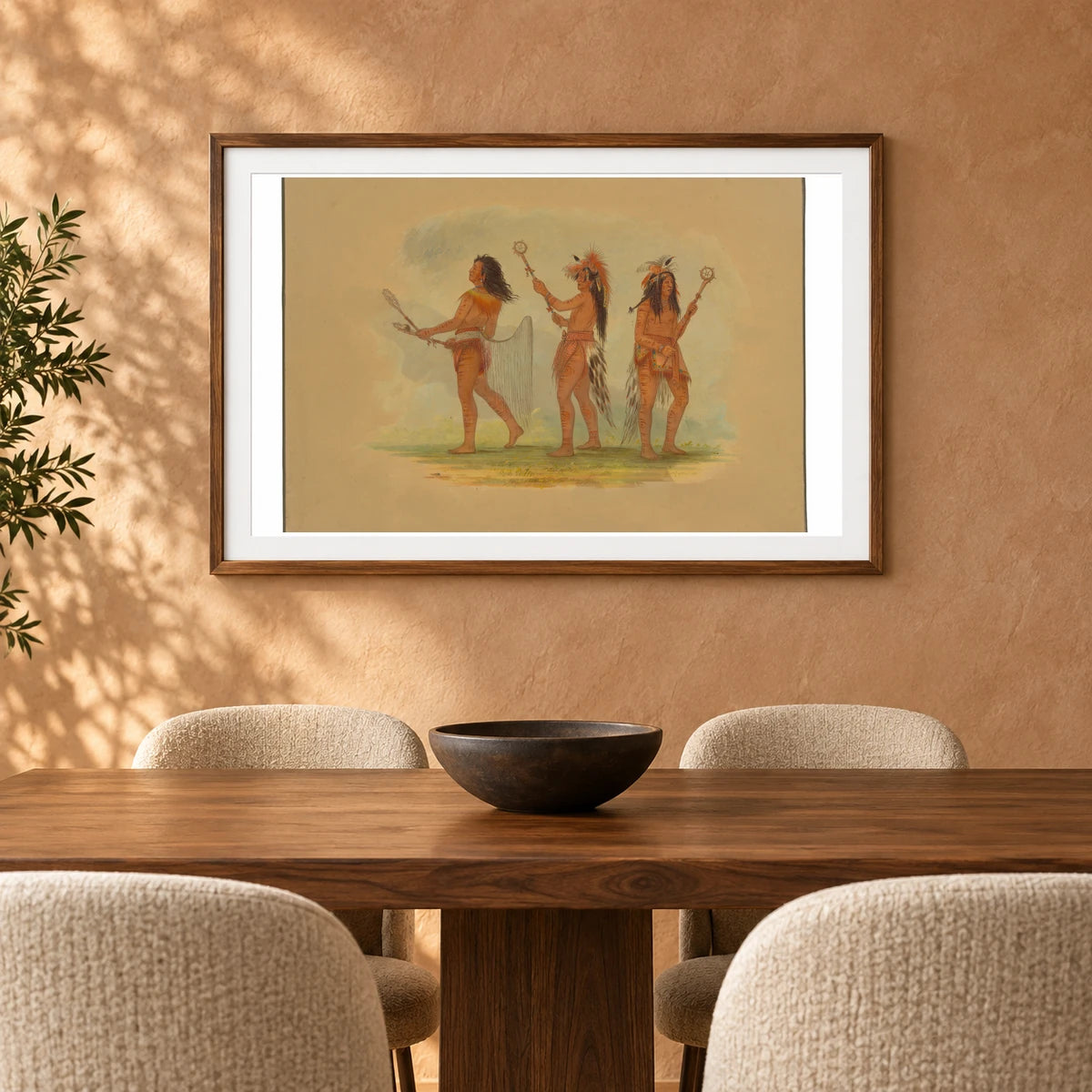 Three Celebrated Ball Players Choctaw, Sioux And Ojibbeway 1965.16.127 — Famous Paintings shown in a styled interior