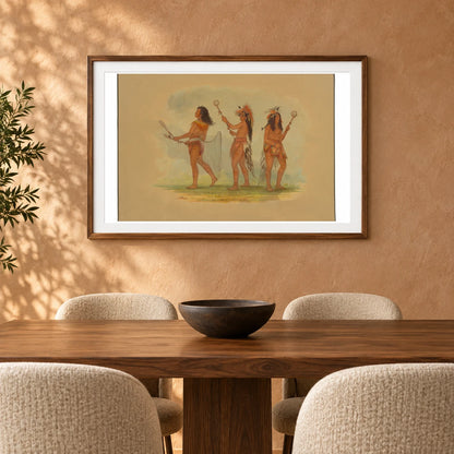 Three Celebrated Ball Players Choctaw, Sioux And Ojibbeway 1965.16.127 — Famous Paintings shown in a styled interior
