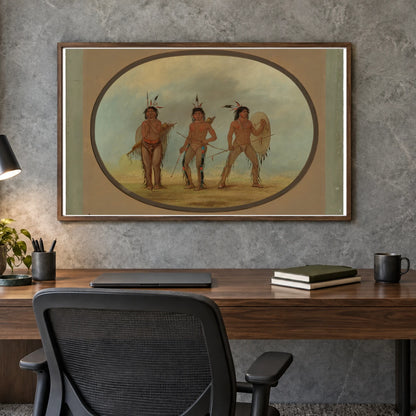 Three Cheyenne Warriors 1965.16.37 — Famous Paintings shown in a styled interior