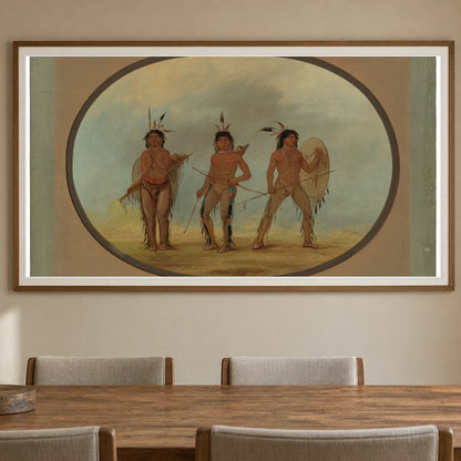 Three Cheyenne Warriors 1965.16.37 — Famous Paintings shown in a styled interior