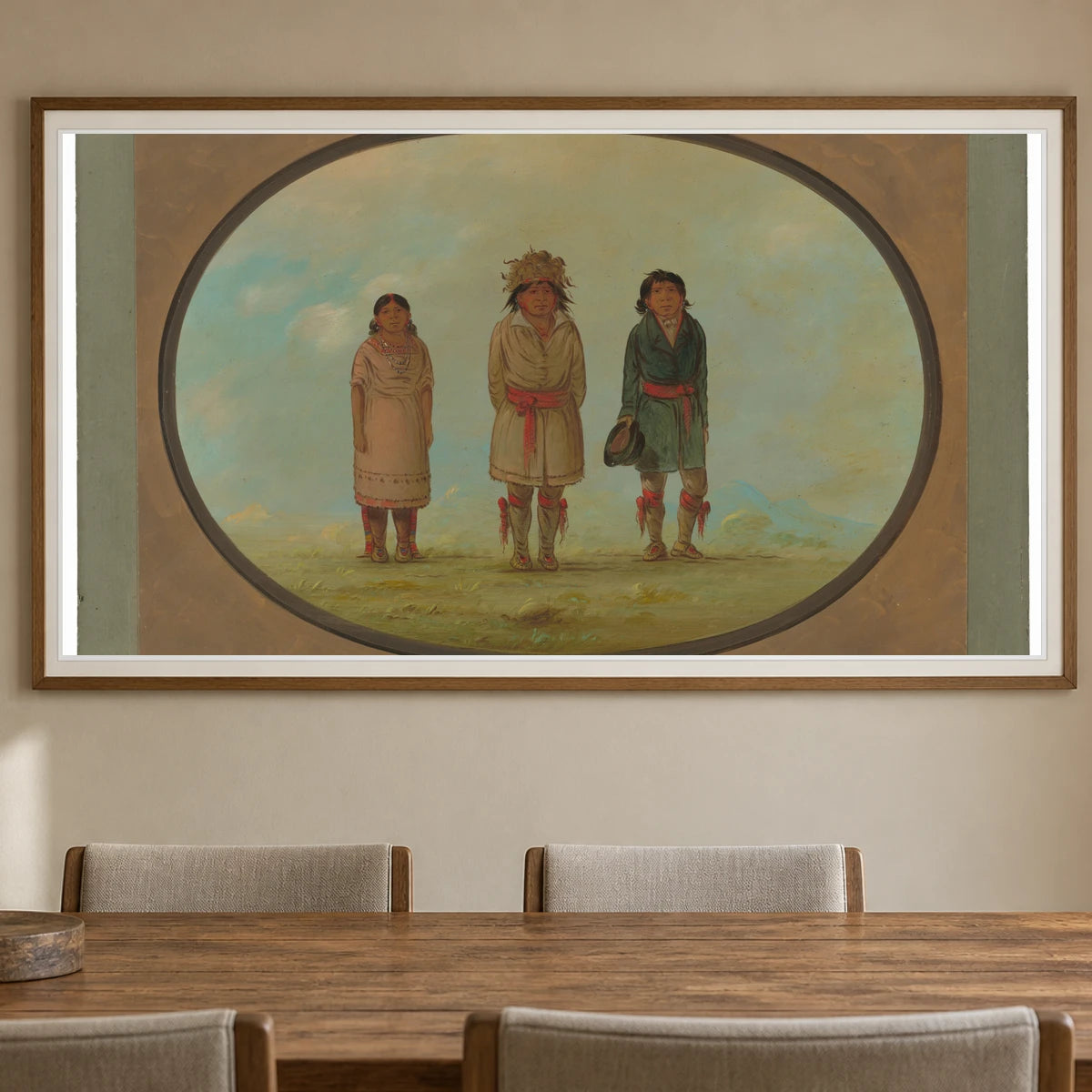 Three Creek Indians 1965.16.115 — Famous Paintings shown in a styled interior