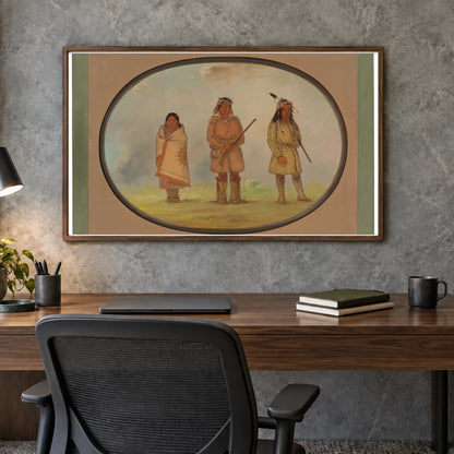 Three Delaware Indians 1965.16.114 — Famous Paintings shown in a styled interior