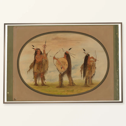 Three Mandan Warriors Armed For War 1965.16.73 — Famous Paintings famous paintings print by SaamCrafts