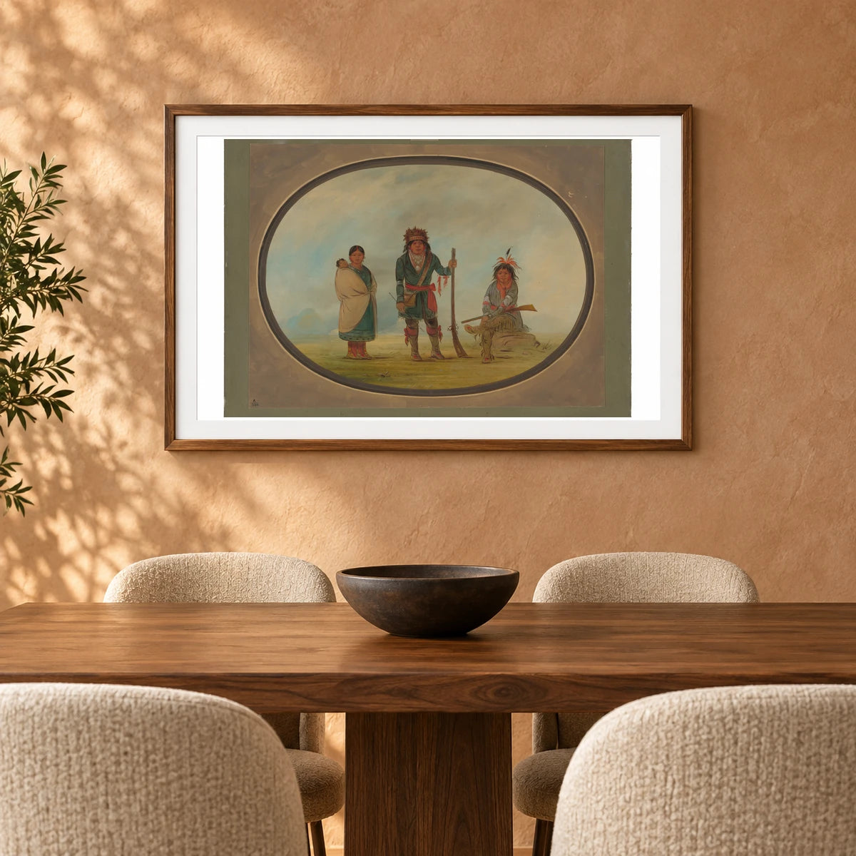 Three Micmac Indians 1965.16.125 — Famous Paintings shown in a styled interior