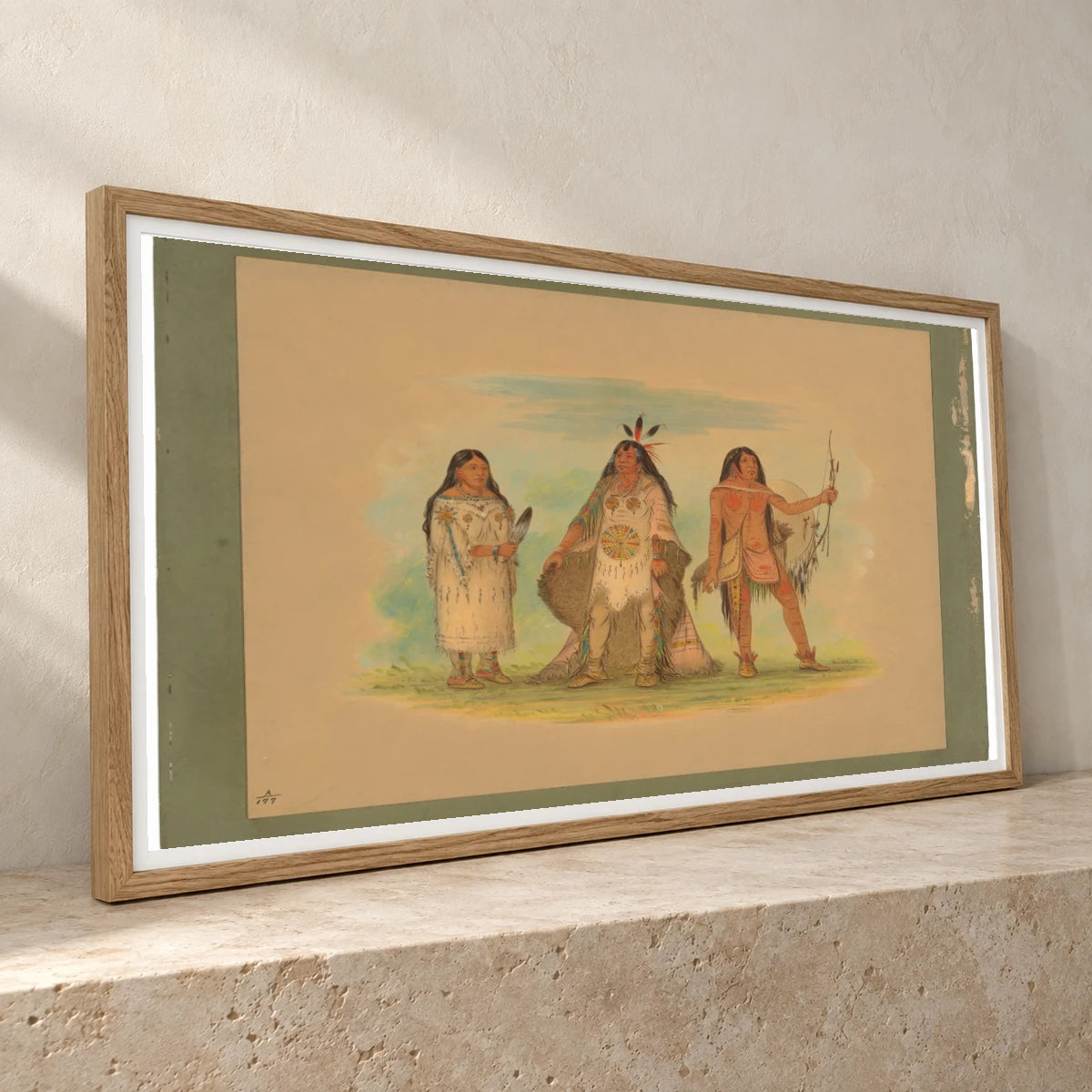 Three Minatarree Indians 1965.16.77 — Famous Paintings famous paintings print by SaamCrafts