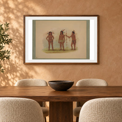 Three Omagua Men 1965.16.236 — Famous Paintings shown in a styled interior