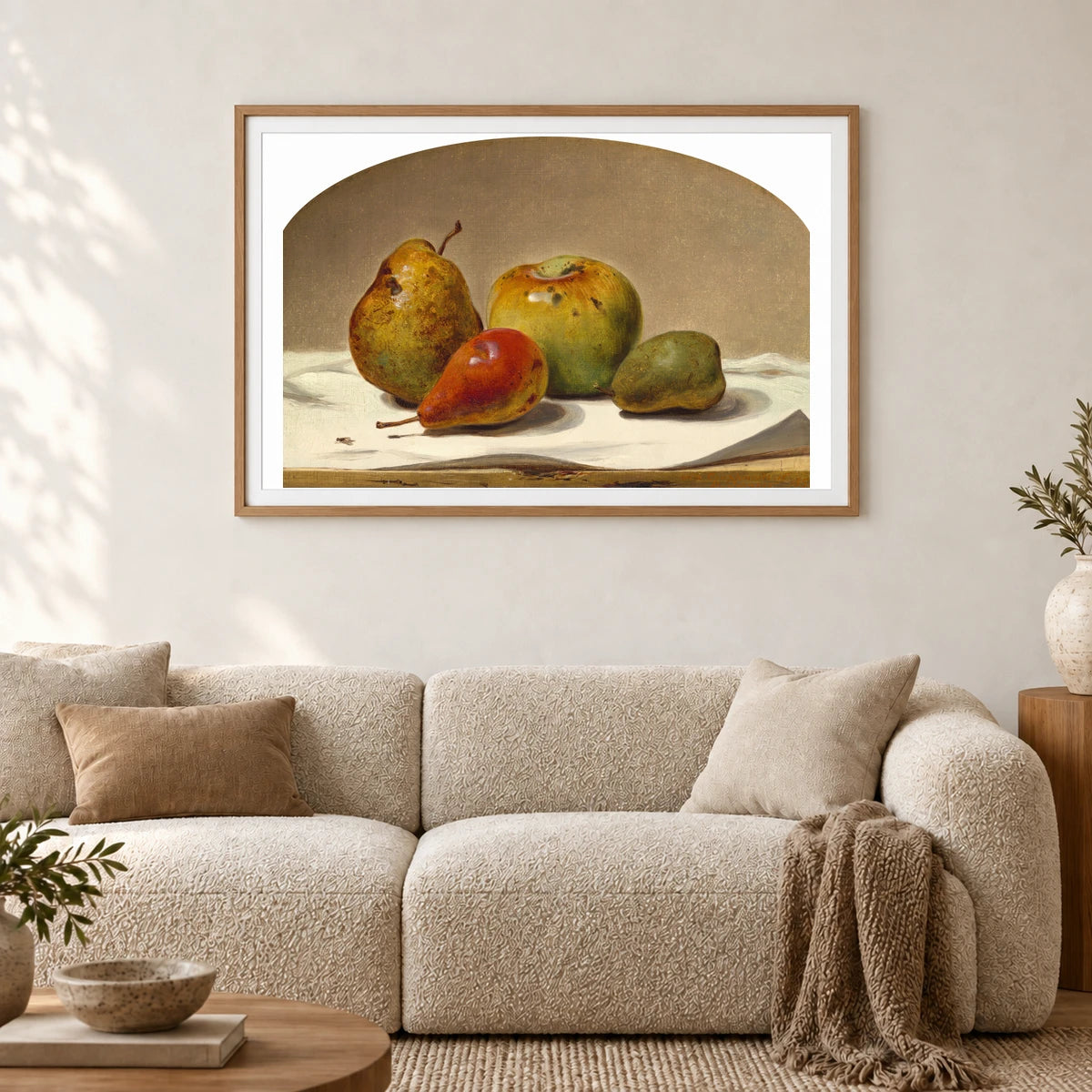 Three Pears And An Apple 2003.152.1 — Famous Paintings shown in a styled interior