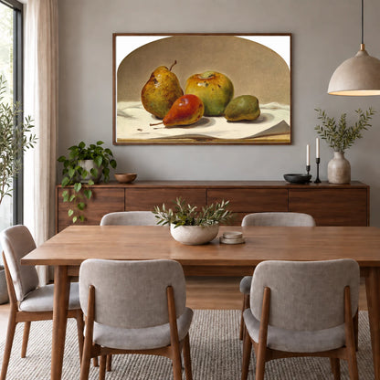 Three Pears And An Apple 2003.152.1 — Famous Paintings shown in a styled interior