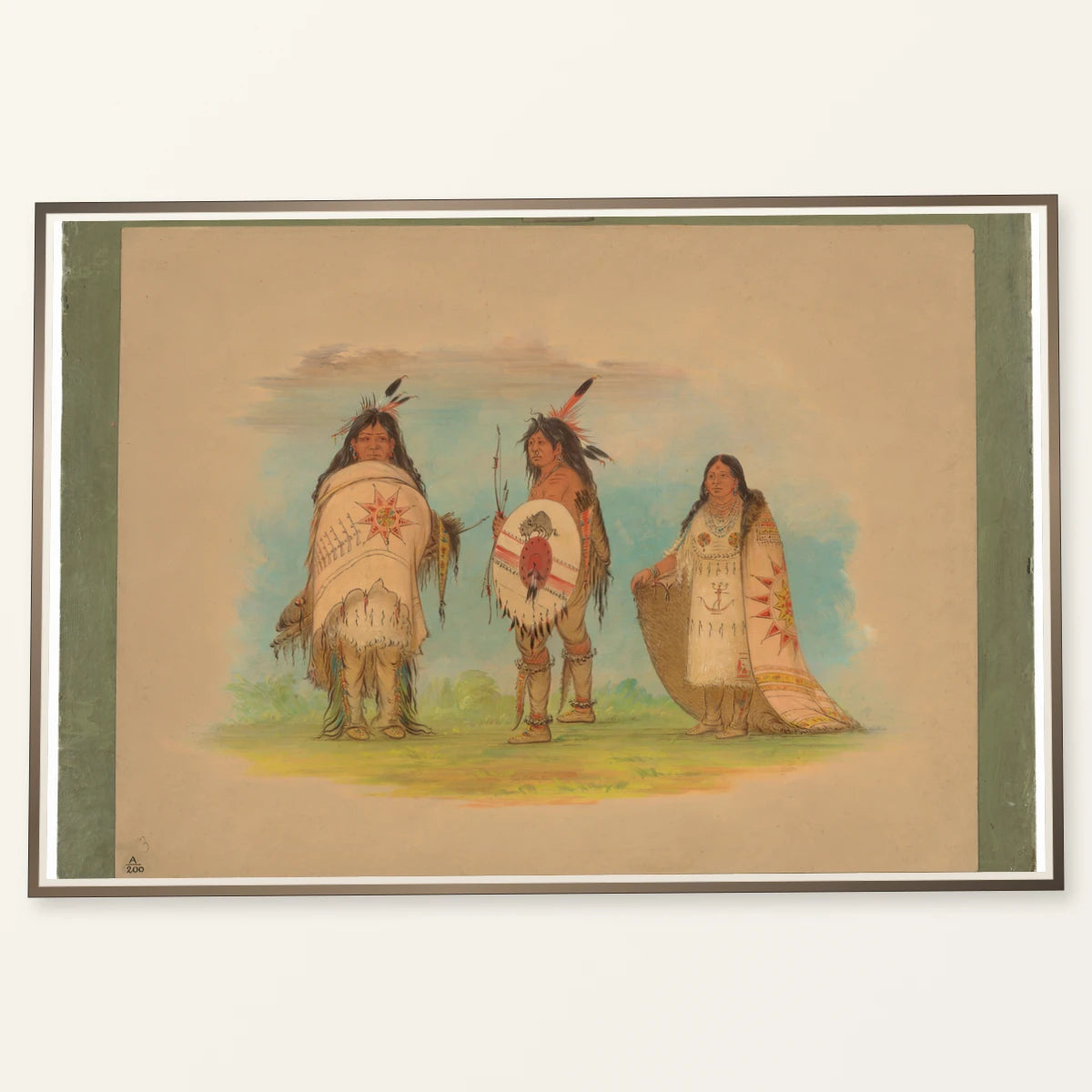 Three Riccarree Indians 1965.16.90 — Famous Paintings famous paintings print by SaamCrafts