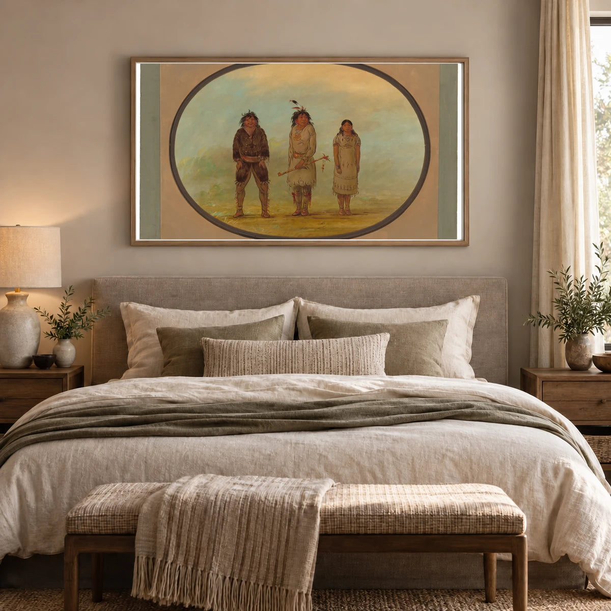 Three Selish Indians 1965.16.166 — Famous Paintings shown in a styled interior