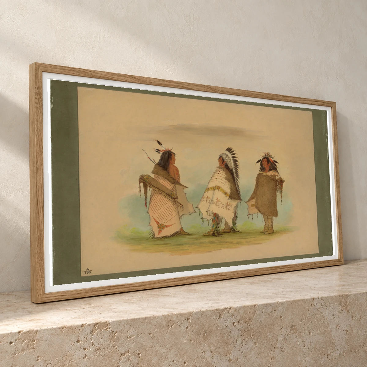 Three Shoshonee Warriors 1965.16.57 — Famous Paintings famous paintings print by SaamCrafts