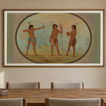 Three Shoshonee Warriors Armed For War 1965.16.58 — Famous Paintings shown in a styled interior