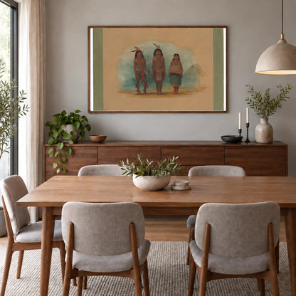 Three Taruma Indians 1965.16.224 — Famous Paintings shown in a styled interior
