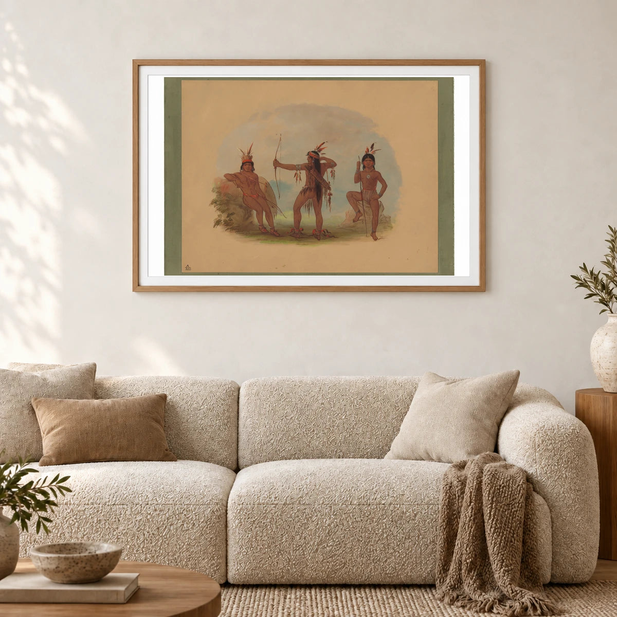 Three Woyaway Indians 1965.16.223 — Famous Paintings shown in a styled interior