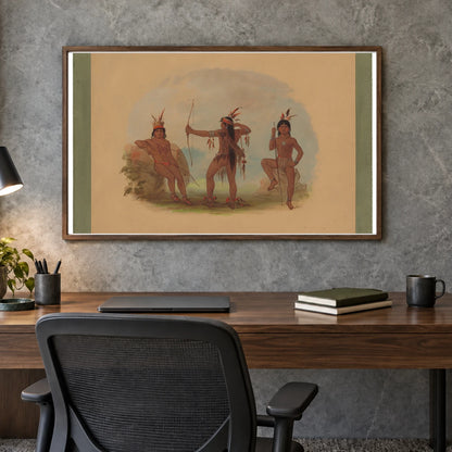 Three Woyaway Indians 1965.16.223 — Famous Paintings shown in a styled interior