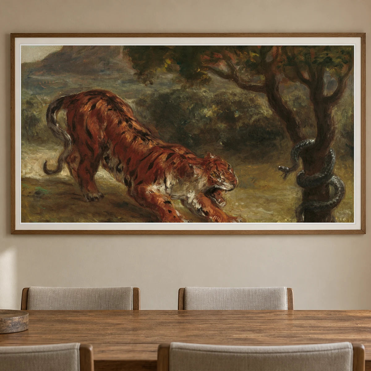 Tiger And Snake 2014.136.30 — Famous Paintings shown in a styled interior