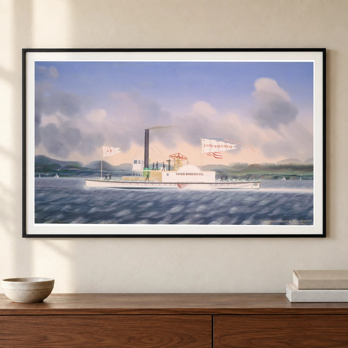 Towboat John Birkbeck 1971.83.1 — Famous Paintings shown in a styled interior