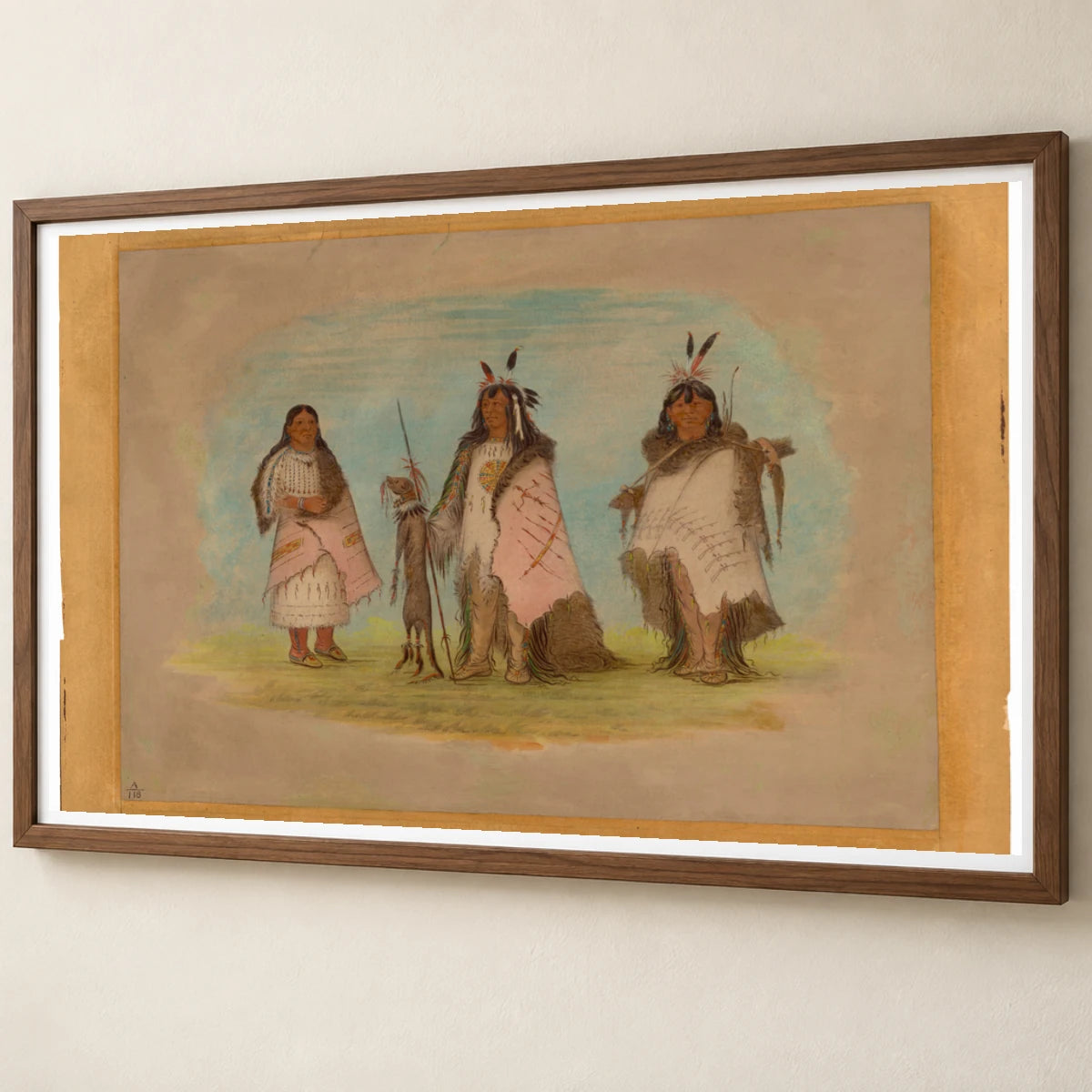 Two Blackfoot Warriors And A Woman 1965.16.27 — Famous Paintings famous paintings print by SaamCrafts