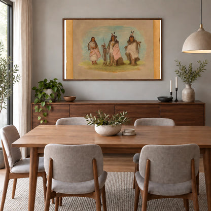 Two Blackfoot Warriors And A Woman 1965.16.27 — Famous Paintings shown in a styled interior