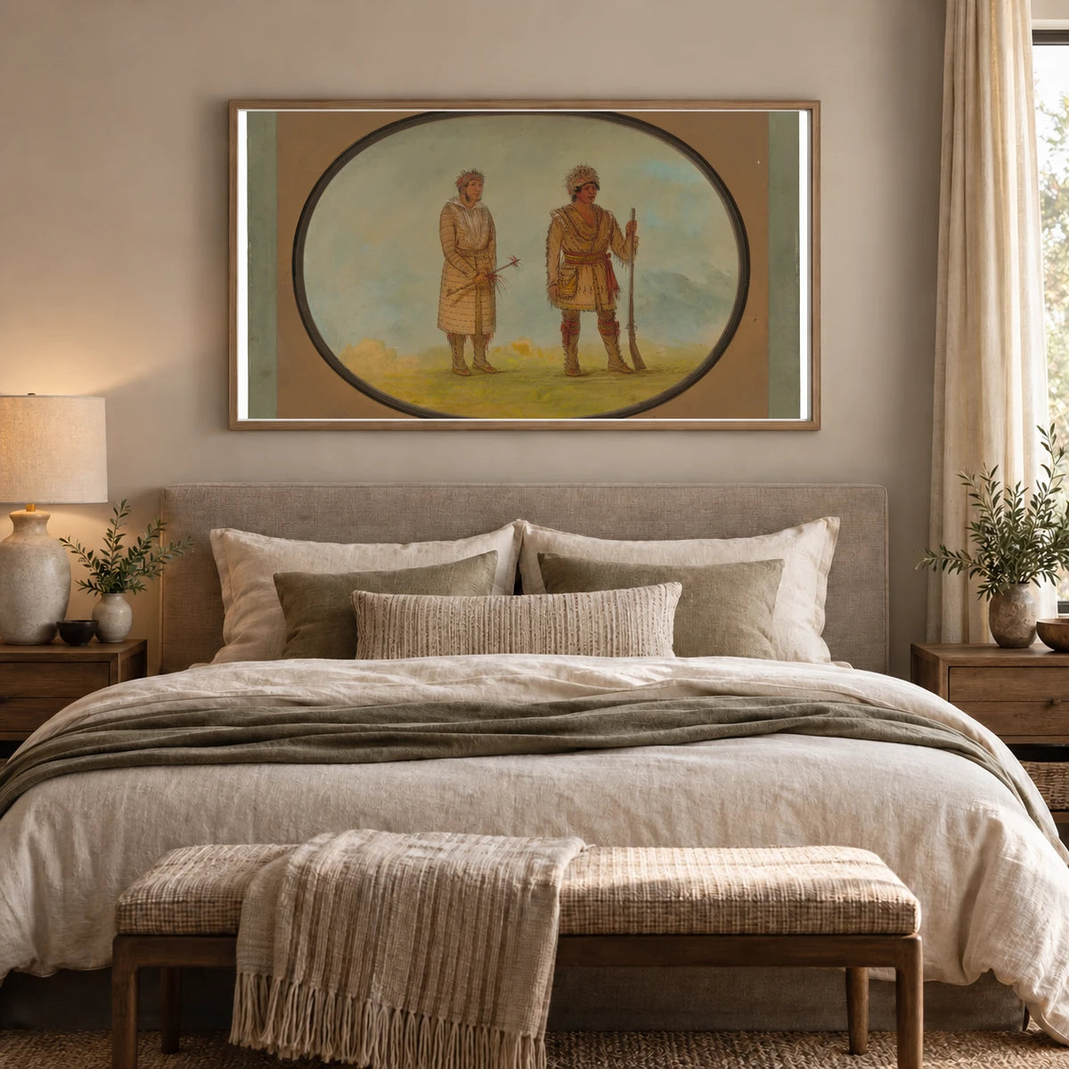 Two Cherokee Chiefs 1965.16.120 — Famous Paintings shown in a styled interior