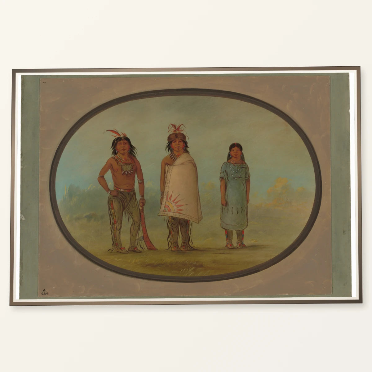 Two Chippewyan Warriors And A Woman 1965.16.167 — Famous Paintings famous paintings print by SaamCrafts