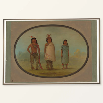Two Chippewyan Warriors And A Woman 1965.16.167 — Famous Paintings famous paintings print by SaamCrafts