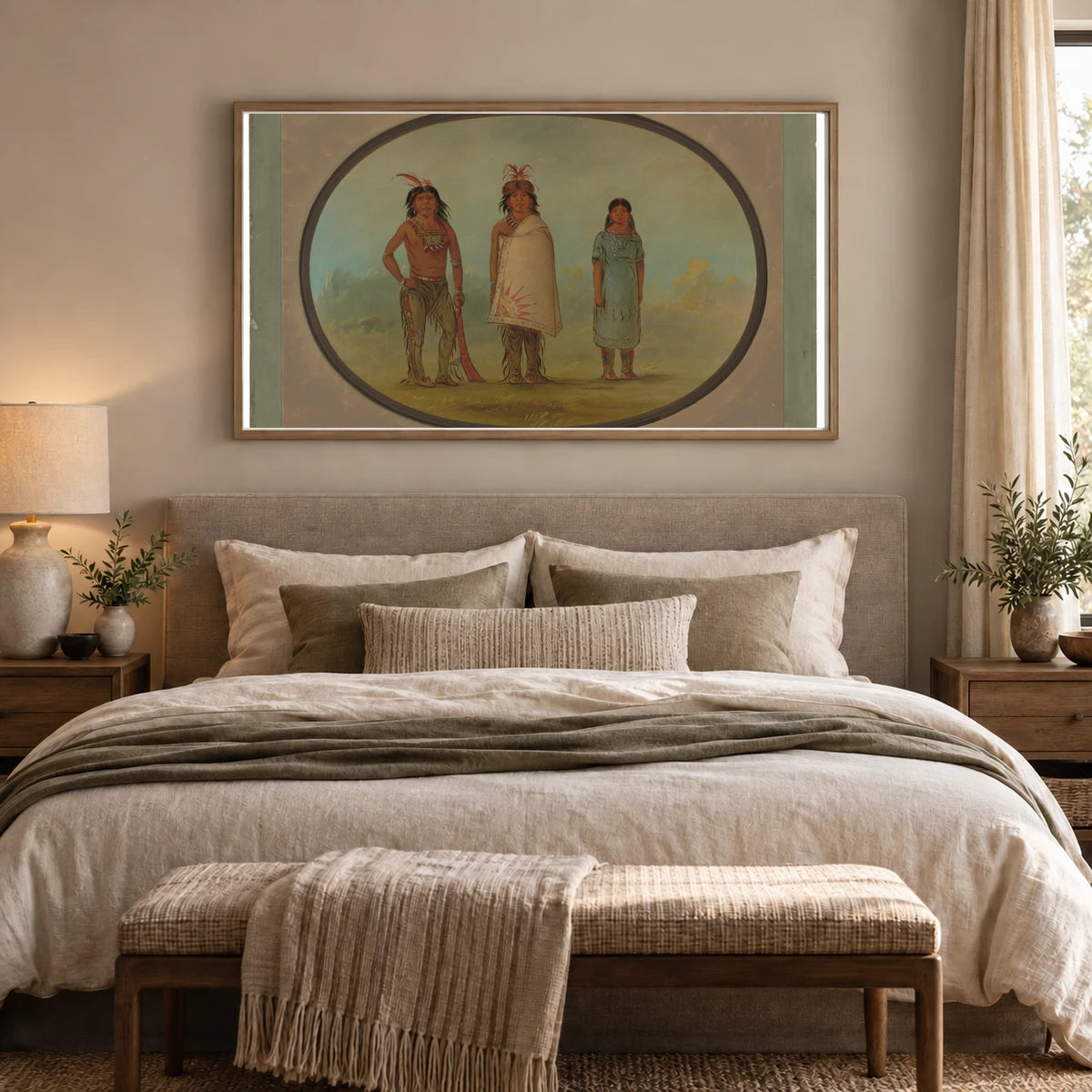 Two Chippewyan Warriors And A Woman 1965.16.167 — Famous Paintings shown in a styled interior