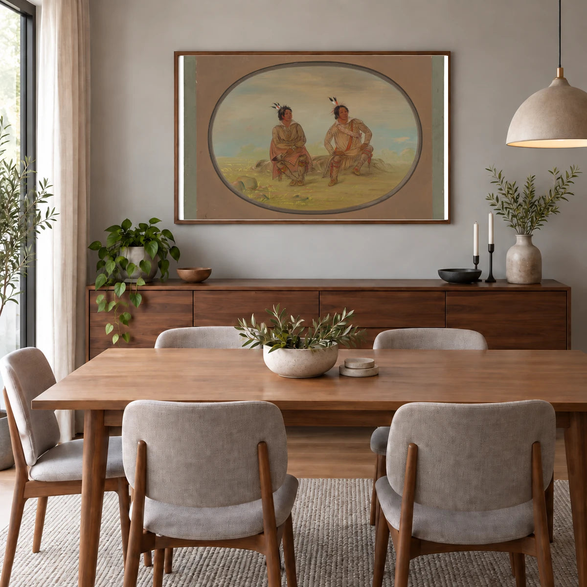 Two Choctaw Indians 1965.16.116 — Famous Paintings shown in a styled interior