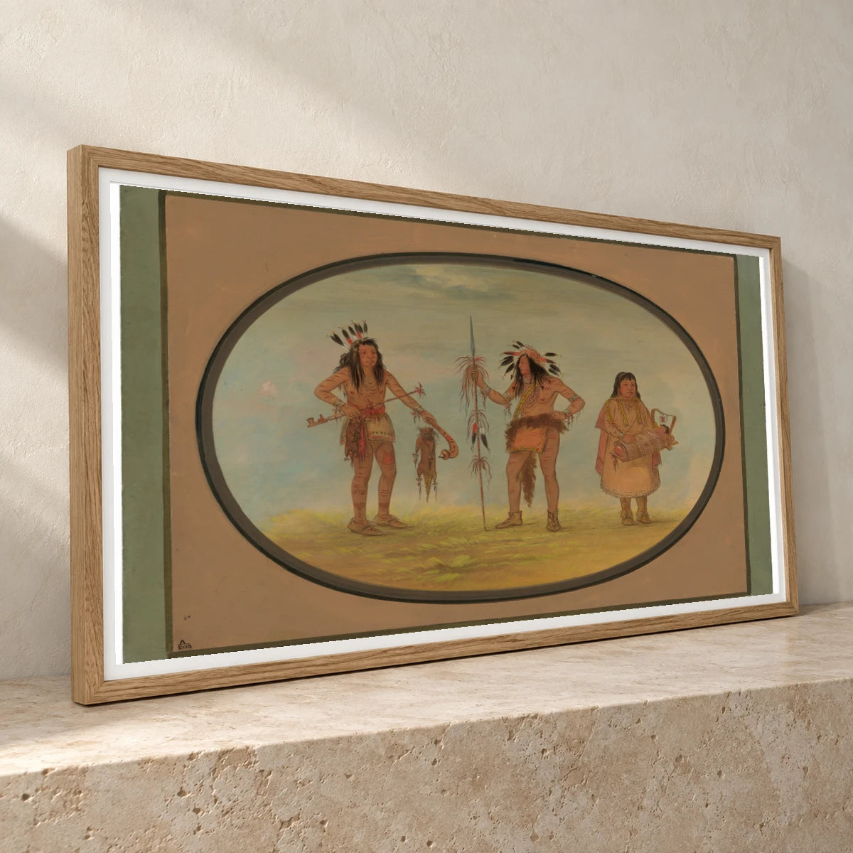 Two Ojibbeway Warriors And A Woman 1965.16.92 — Famous Paintings famous paintings print by SaamCrafts