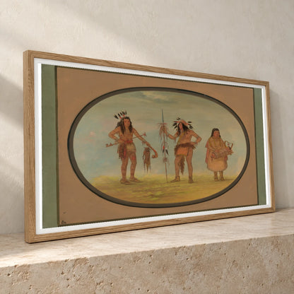 Two Ojibbeway Warriors And A Woman 1965.16.92 — Famous Paintings famous paintings print by SaamCrafts