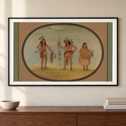 Two Ojibbeway Warriors And A Woman 1965.16.92 — Famous Paintings shown in a styled interior