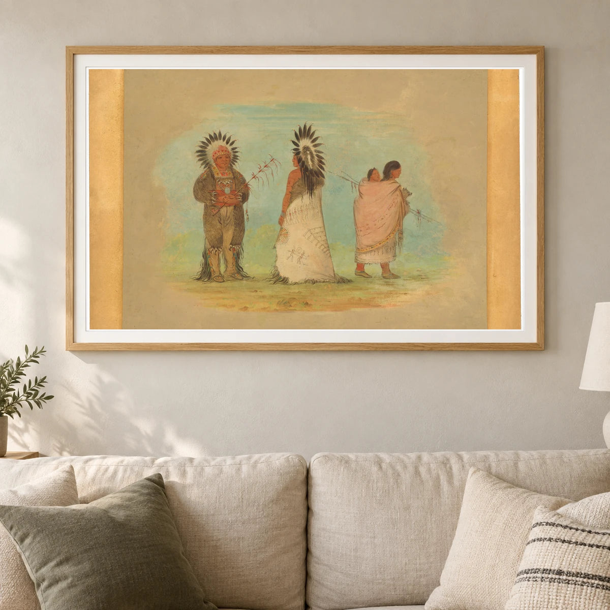 Two Ottoe Chiefs And A Woman 1965.16.100 — Famous Paintings shown in a styled interior