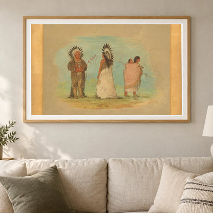 Two Ottoe Chiefs And A Woman 1965.16.100 — Famous Paintings shown in a styled interior