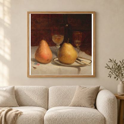 Two Pears On A Tabletop 2001.130.1 — Famous Paintings shown in a styled interior